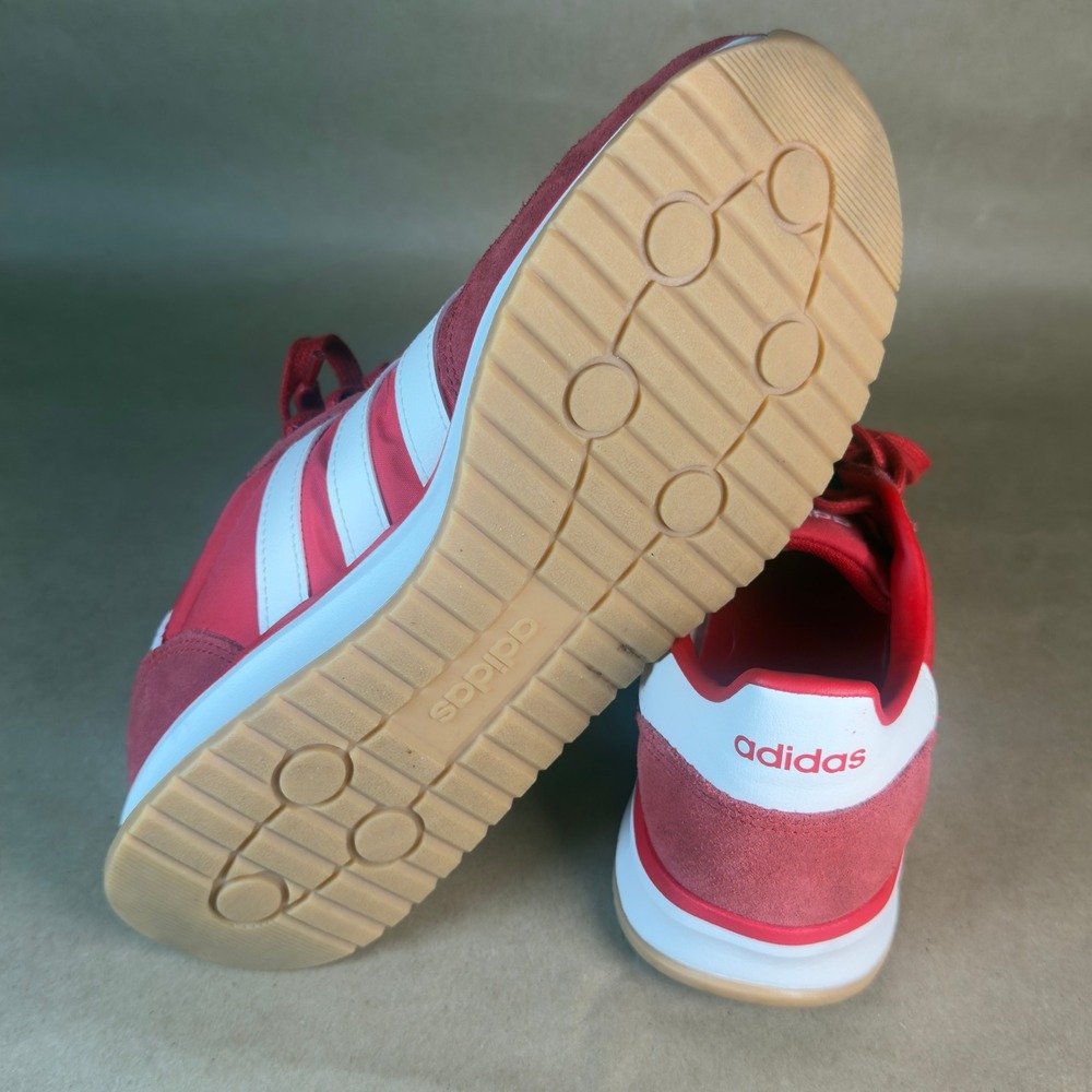 Adidas V Racer 2.0 Red White Sneakers Mens Size 9.5 Running Shoes - Picture 6 of 7